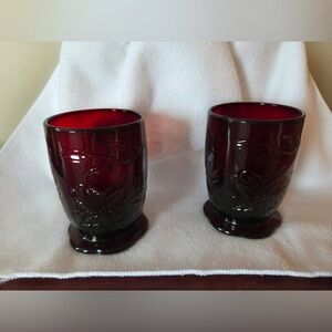 2 red ruby Princess house candle holders